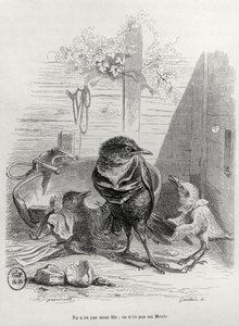 Illustratie voor LHistoire dun merle blanc, gegraveerd door Gautier door Grandville 1803 47 after Grandville 1803 47 after