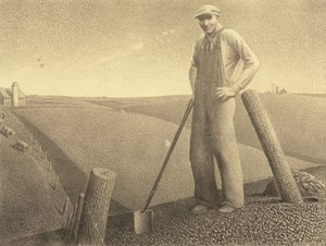 In de lente door Grant Wood
