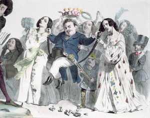 Karikatuur van Honore de Balzac door Granville