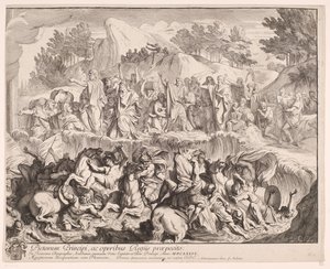 Doortocht door de Rode Zee (rechterdeel) door Gérard Audran