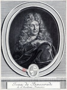Isaac de Bensserade van de Académie Françoise door Gérard Edelinck