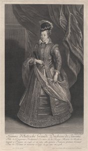 Portret van Joanna van Oostenrijk, Groothertogin van Toscane door Gérard Edelinck
