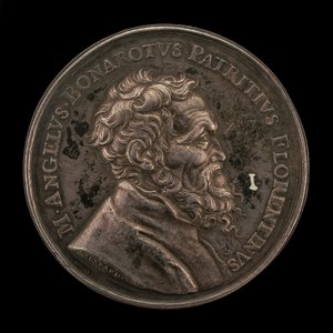 Michelangelo Buonarroti, 1475-1564, Italiaanse kunstenaar keerzijde, 1673