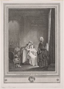 De handelsvrouw in de kleedkamer (La Marchande à la Toilette) door Gérard Vidal