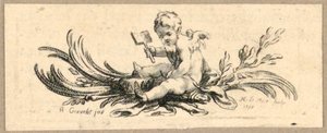 Sluitstuk, Putto met schop