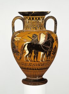 Attische zwartfigurige nekamfoor met apotheose van Heracles