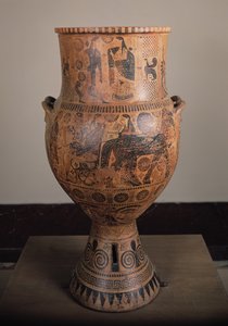 Krater die het vertrek van Hercules afbeeldt, uit Aptera op Kreta, c.610 v.Chr.