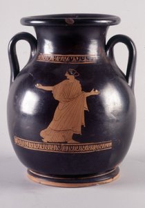 Schilderij op vaas: Weergave van Orithye, die met een bal speelt, zij is de dochter van de koning van Athene. Ze wordt achtervolgd door Borée afgebeeld aan de andere kant van de vaas (35250), 440 v.Chr. BNF, Medaille Kantoor