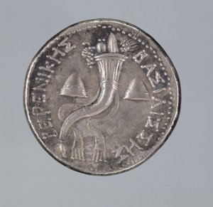 Zilveren Didrachma van Berenice II door Greek