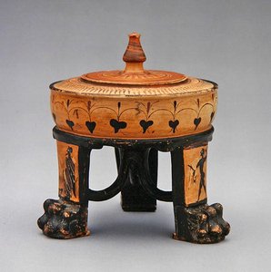 Tripod Exaleiptron, Boeotische school, ca. 500 v.Chr. (keramiek) door Greek