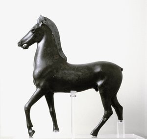 Bronzen beeldje van een paard, laat 2e-1e eeuw v.Chr. door Greek Roman School
