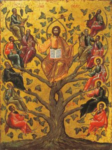 Christus de Ware Wijnstok icoon door Greek School