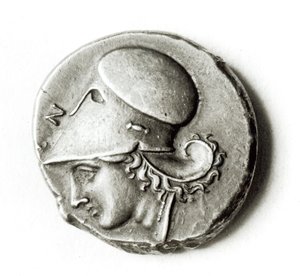 Didrachme van Heracles: voorzijde met afbeelding van Athena