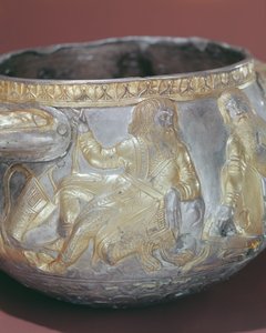 Drinkbeker met Scythische soldaten (detail) door Greek School