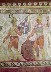 Voetsoldaten, grafschildering uit Paestum