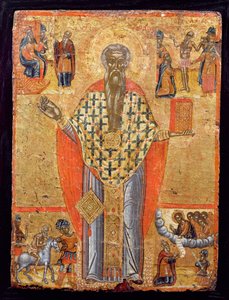 Sint Charalambos, icoon, uit Macedonië, late 16e eeuw door Greek School