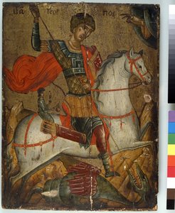 St. Joris die de draak doodt, icoon, Creto-Venetiaanse School