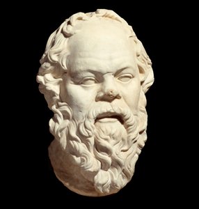 Marmeren buste van de Griekse filosoof Socrates na het origineel van Lysippe door Greek or Roman