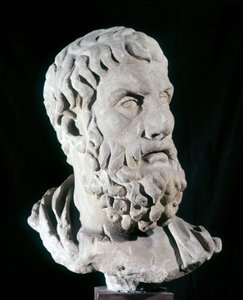 Portret van Epicurus (341 v.Chr. - 270 v.Chr.), Griekse filosoof, grondlegger van het epicurisme. Baracco Museum, Rome