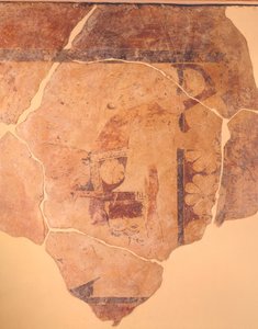 Perseus Jager, fresco van metope van Tempel C van Thermos, Griekenland, Griekse beschaving, ca. 630 v.Chr.