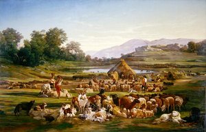 Herders met schapen