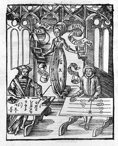 Vrije Kunsten: Rekenkunde - in “Margarita Philosophica” door Gregor Reisch (1467-1525). Bale