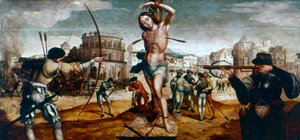 Het martelaarschap van Sint Sebastiaan door Gregorio Lopez