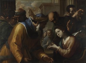 Christus in discussie met de dokters, 1660s door Gregorio Preti