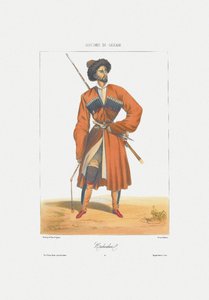 Een Kabardin-man uit: Scènes, paysages, meurs et costumes du Caucase, 1840 door Grigori Grigorevich Gagarin