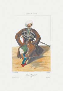 Prins Kazbek van Ossetië Uit: Scènes, landschappen, zeden en kostuums van de Kaukasus, 1840