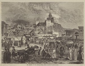 Het Plein van de Bazaar, Tiflis door Grigori Grigorevich Gagarin