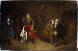 De grootvader van de Russische vloot (Scène uit de jeugd van Peter I de Grote) door Grigori Grigoryevich Myasoedov