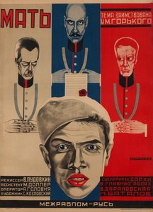 Filmposter Moeder naar M. Gorky, 1926 door Grigori Ilyich Borisov