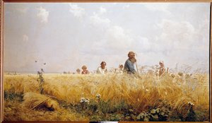 Oogst Russische boeren maaien het graan