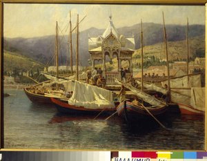 De haven van Jalta (Oekraïne) door Grigoriy Myasoyedov