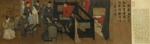 Nachtelijke revels van Han Xizai (detail) door Gu Hongzhong (after)