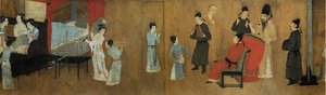 Nachtelijke revels van Han Xizai (Detail) door Gu Hongzhong (after)