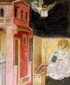 Verschijning van de engel (detail) door Guariento di Arpo