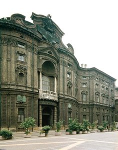 Gevel van Palazzo Carignano (foto) door Guarino Guarini