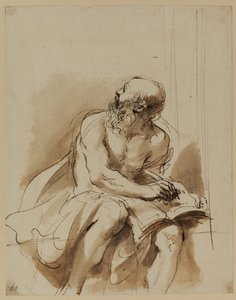 Zittend figuur van Sint Hiëronymus