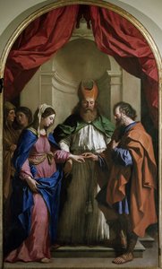 Het huwelijk van de Maagd door Guercino