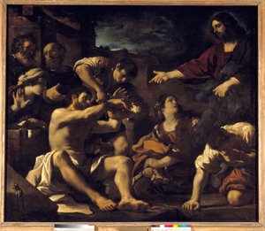 De opstanding van Lazarus door Guercino