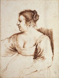 Een zittende vrouw door Guercino