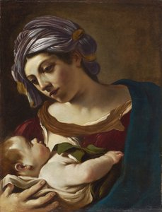 Madonna en Kind door Guercino