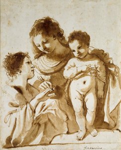 Het Mystieke Huwelijk van Sint Catharina, 1618-1619 door Guercino