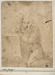 Sint Antonius van Padua Aanbiddend het Christuskind