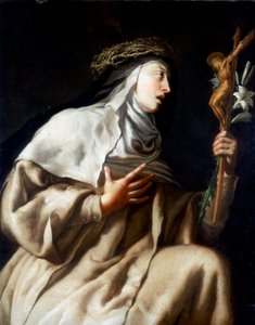St. Teresa van Avila voor het kruis