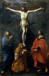 Christus aan het kruis met Maria, Johannes en Maria Magdalena