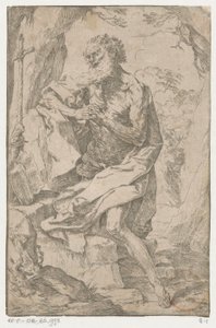 De heilige Hieronymus in de wildernis door Guido Reni