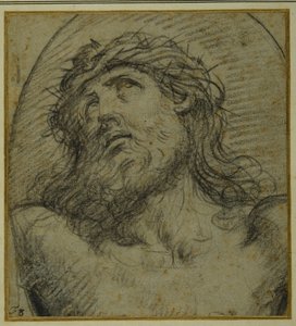 Hoofd en schouders van de levende gekruisigde Christus door Guido Reni